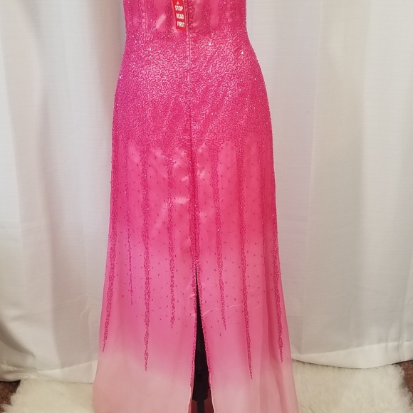Special occasion Prom Strapless Pink Beaded Dress. M - Picture 4 of 8
